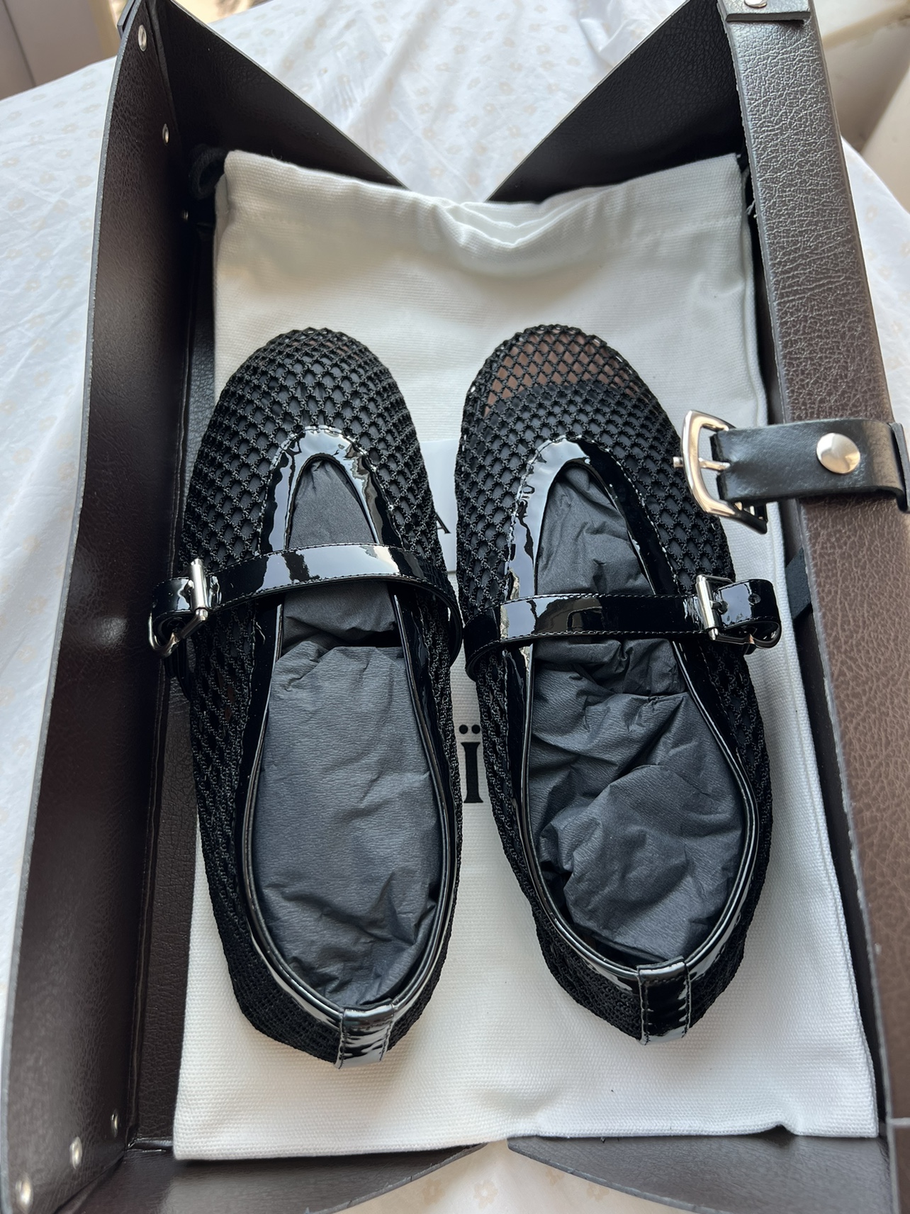 Alaia Mesh Mary Jane Flats - size 7.5W - photo 3