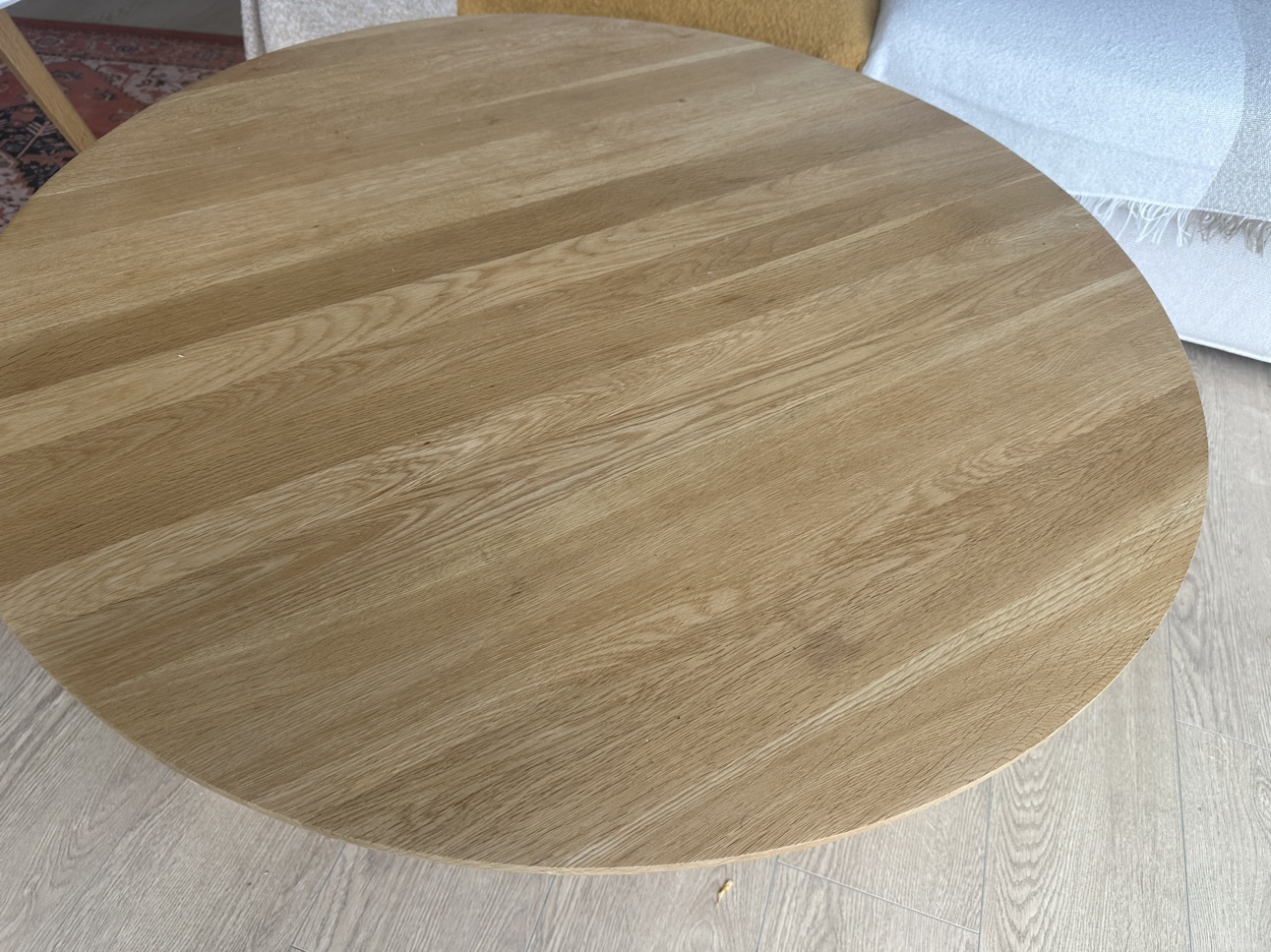 EQ3 extra large solid oak Round Coffee Table - photo 2