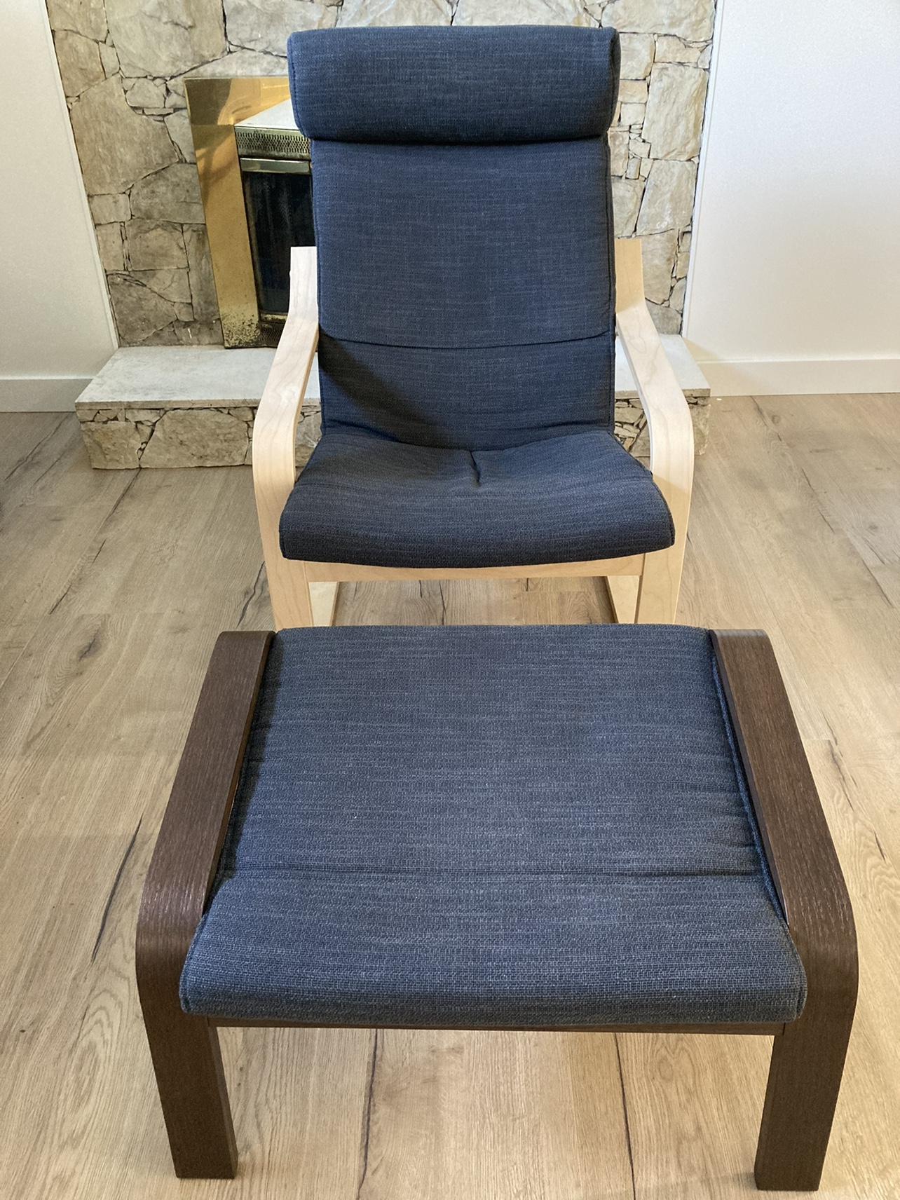 IKEA Poang Chair and Ottoman