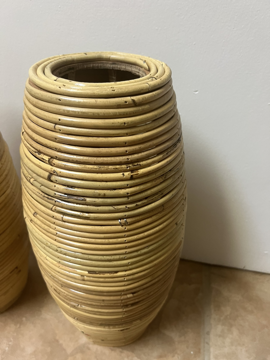 Set of Two Tall Rattan Vases - photo 4
