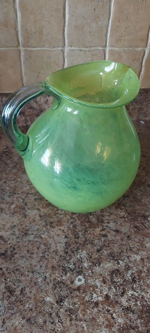 Green Glass Pitcher