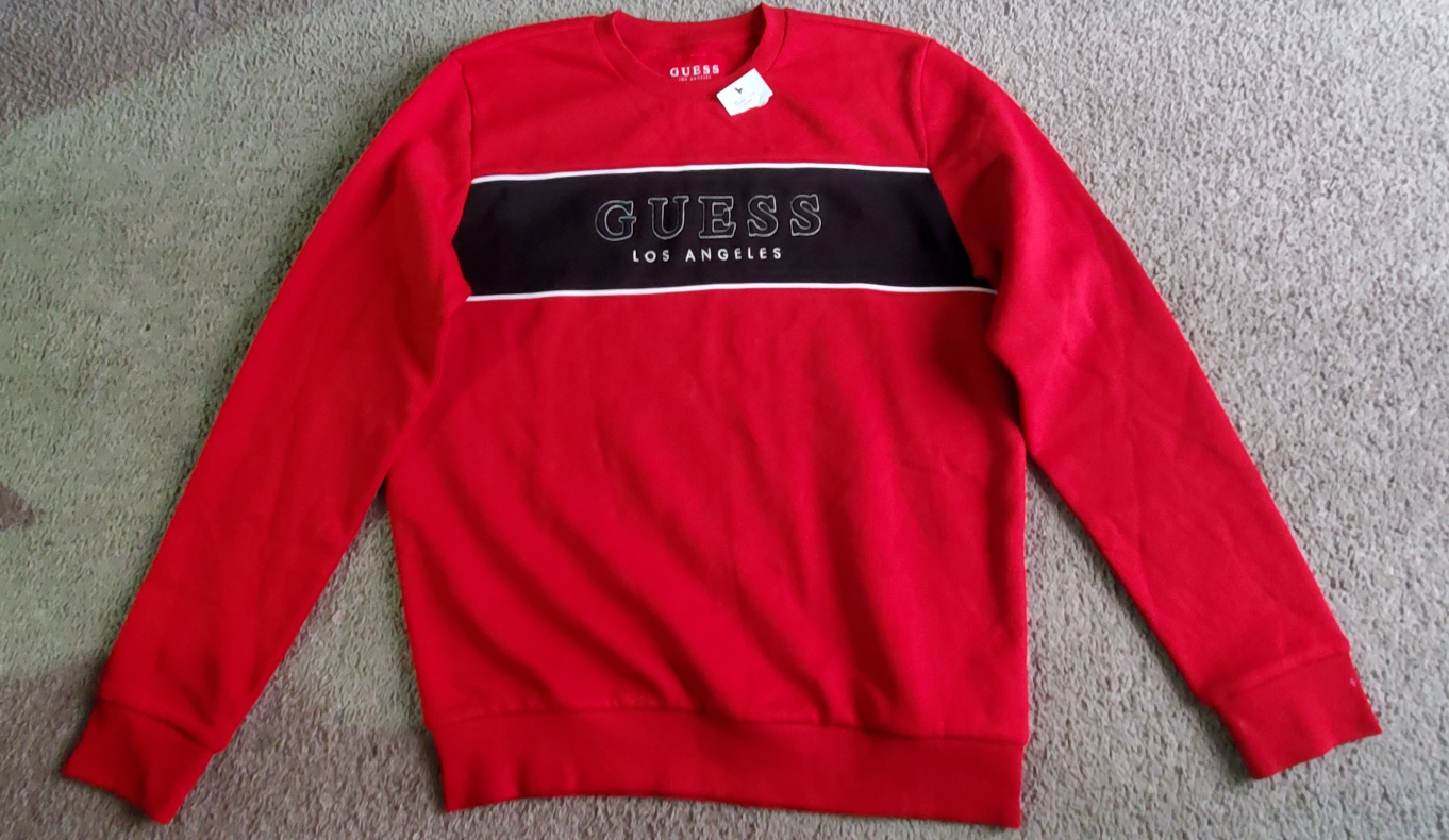 Men's Red Guess Sweater Size M thumbnail
