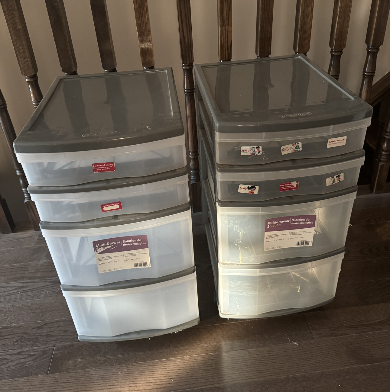 Set of 2 Clear Storage Drawers