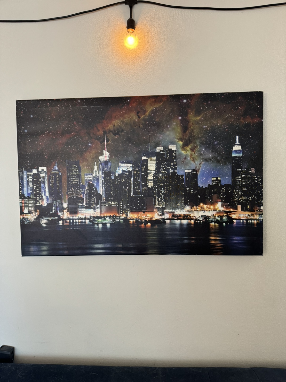 New York City, New York Nebula Skyline - Canvas Print