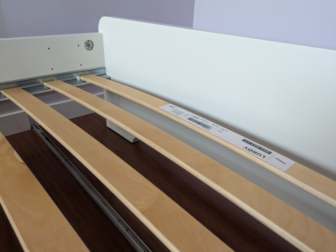 Twin Bed IKEA Askvoll - Bed Frame + Slatted Bed Base, + Mattress image indicator(2)