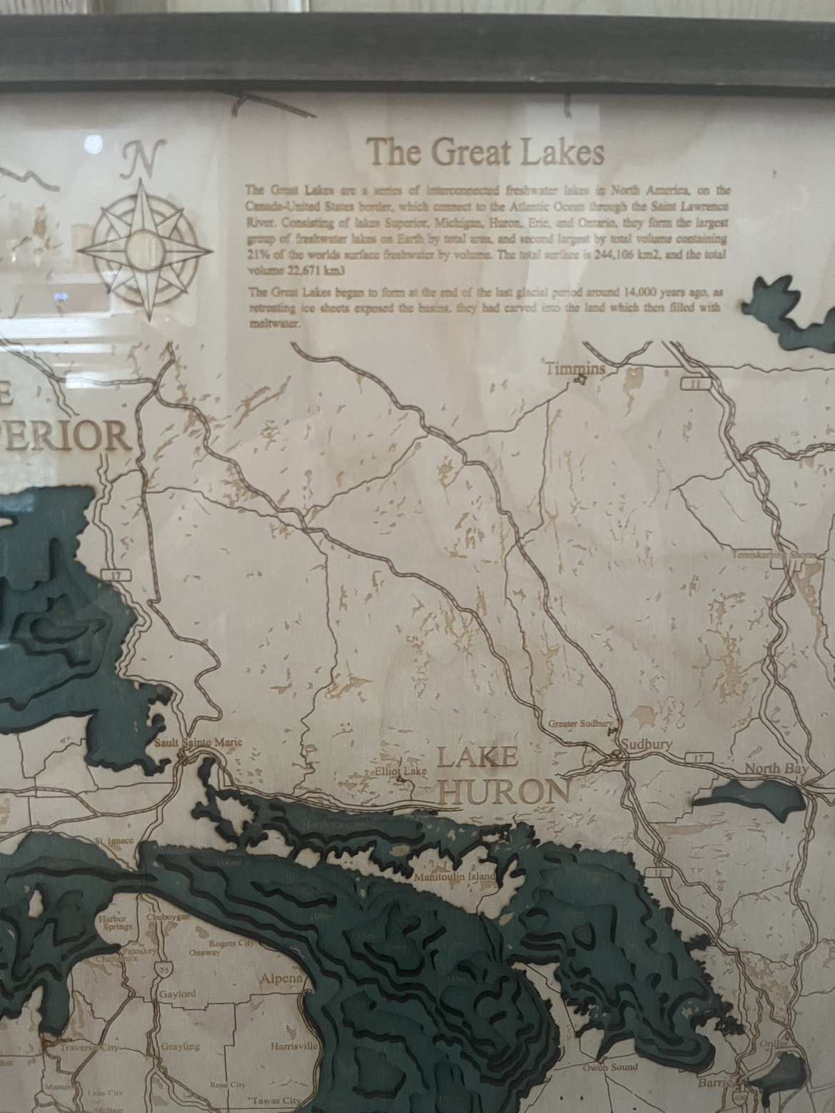 Great Lakes 3D Wood Map image indicator(3)