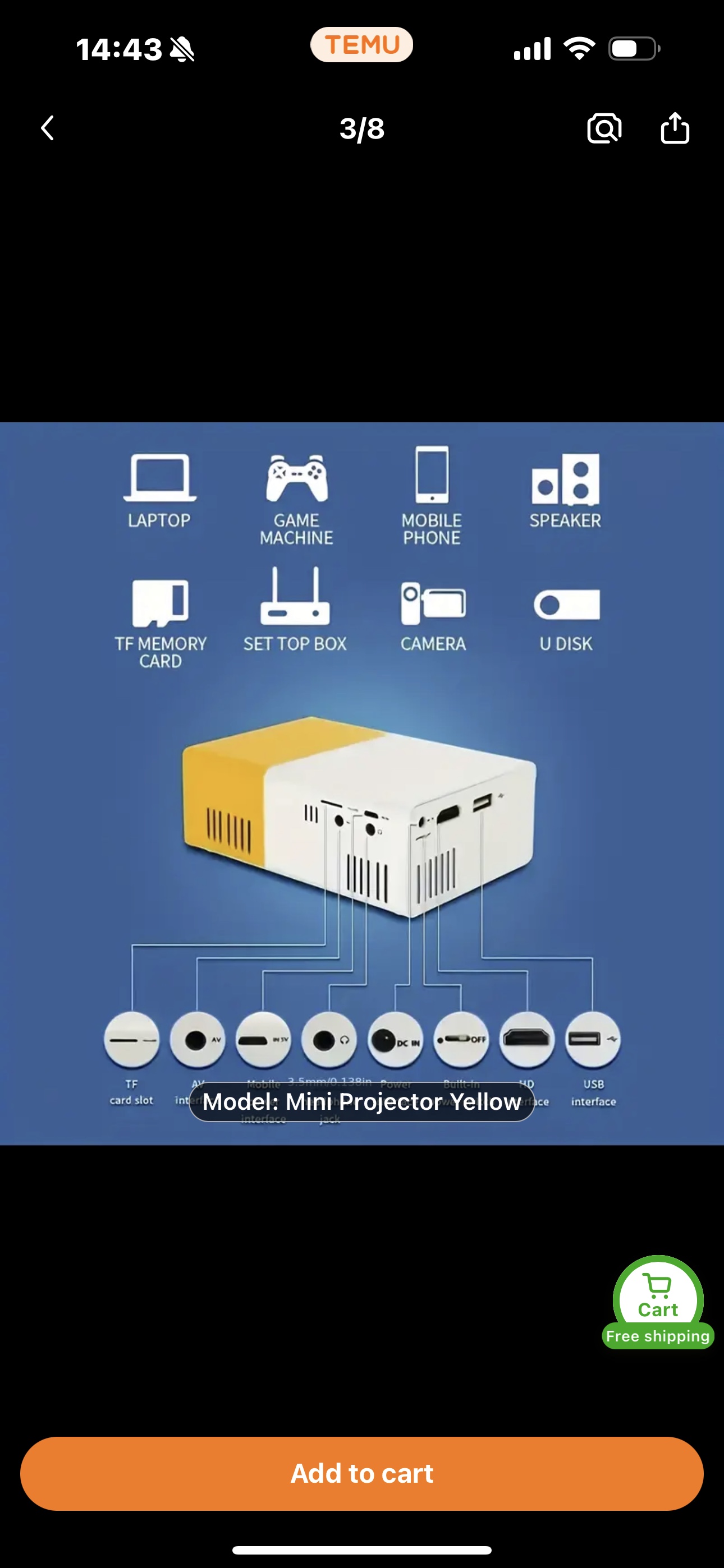 Mini Projector - Yellow image indicator(3)