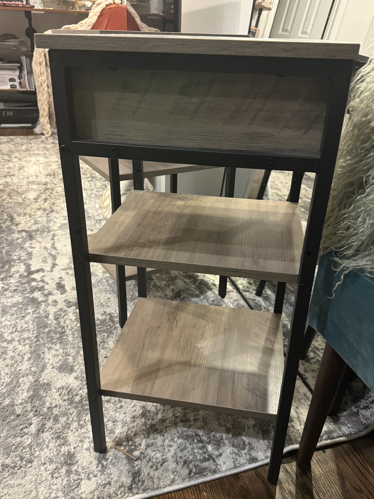 Pair of wood and metal nightstands - photo 3