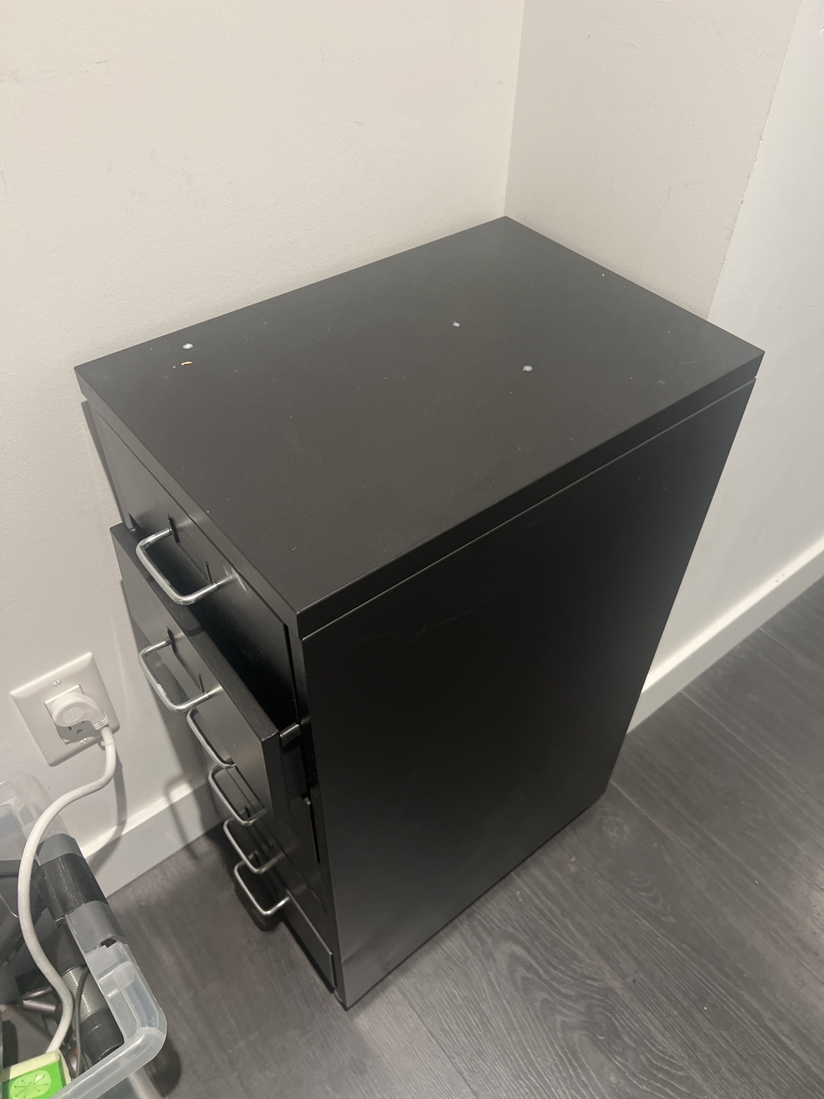 Black 3-Drawer File Cabinet metal ikea