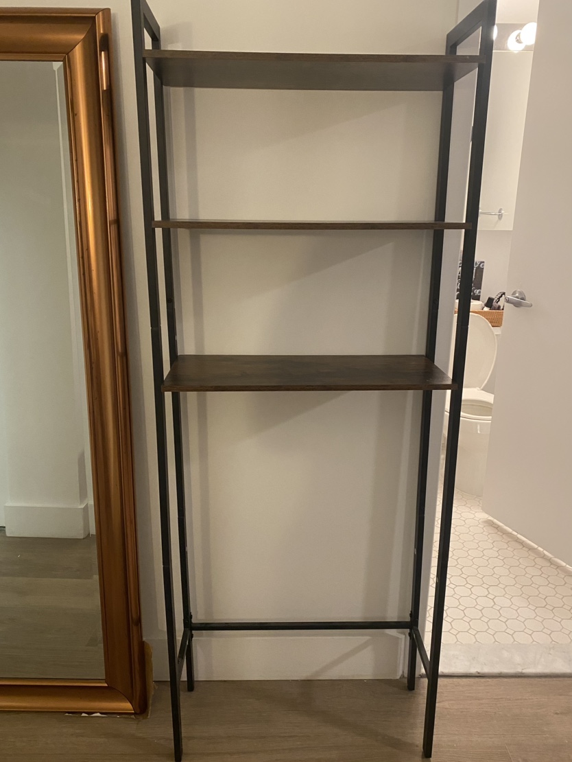 Over the toilet shelves rack storage rustic brown - photo 2