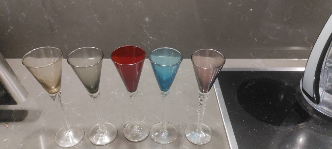 Set of 5 Vintage Twisted Stem Glasses thumbnail