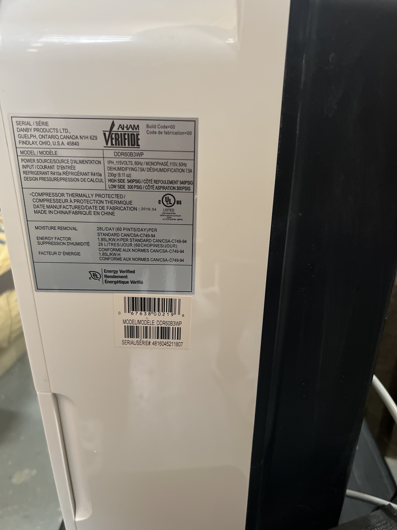 Danby Premiere Dehumidifier image indicator(3)