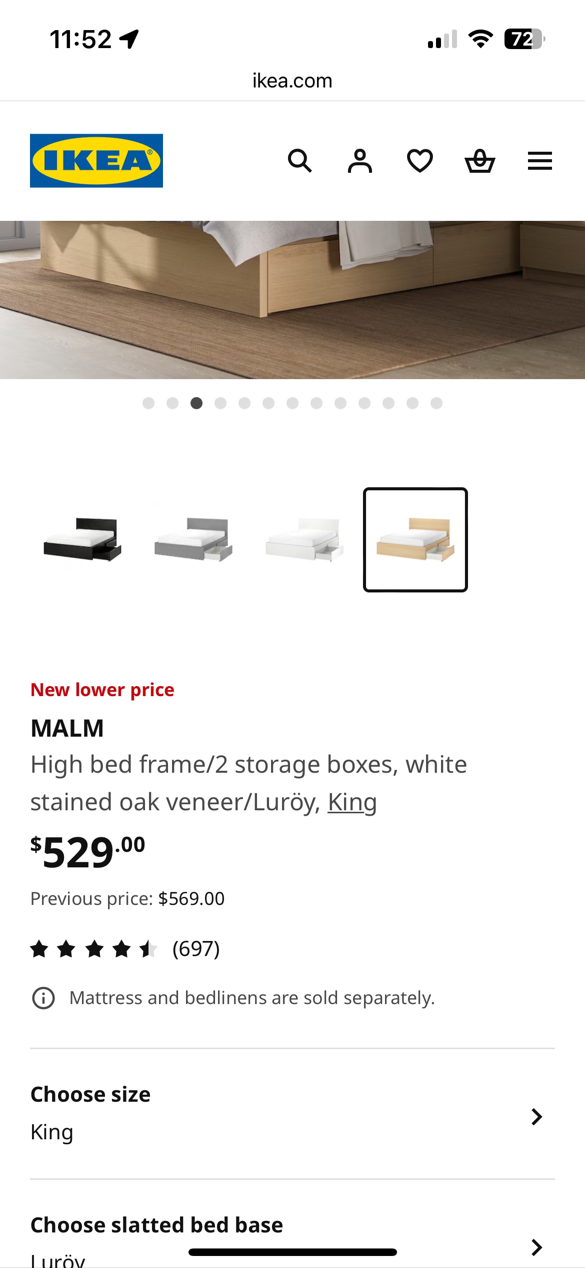 Move out sale urgent!IKEA MALM King Size  Bedframe with Storage - photo 4