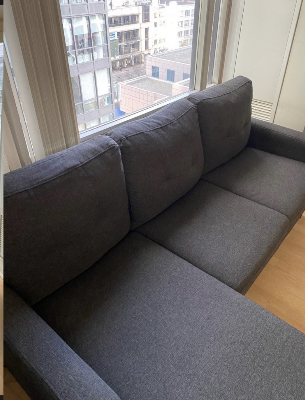 Grey Reversible Sectional Sofa w - photo 2