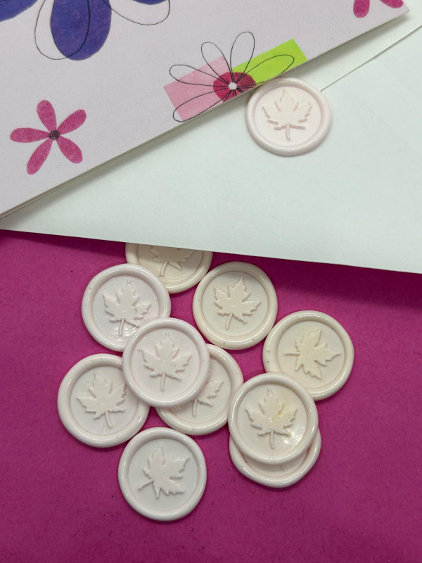Pink Wax Seals with Maple Leaf Design ×15 image indicator(4)