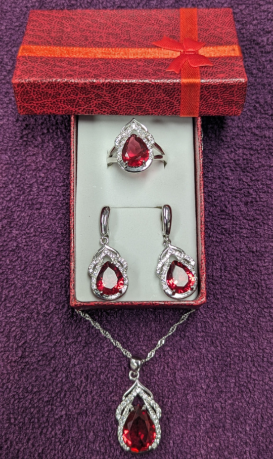 Jewelry Sets 925 Starling Silver Earrings/ Necklace/Ring - photo 3
