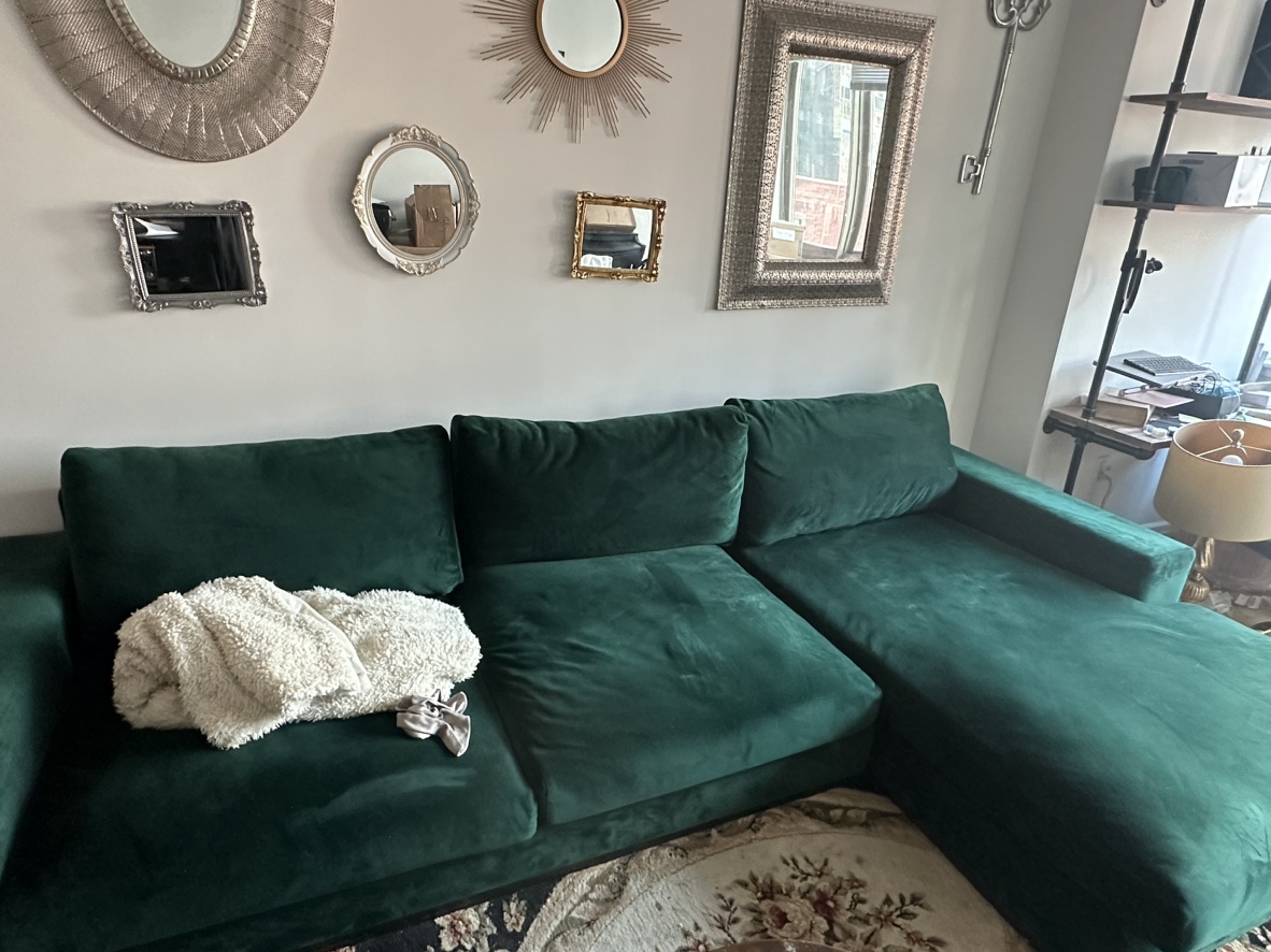 Green Velvet Right Sectional (Joybird)