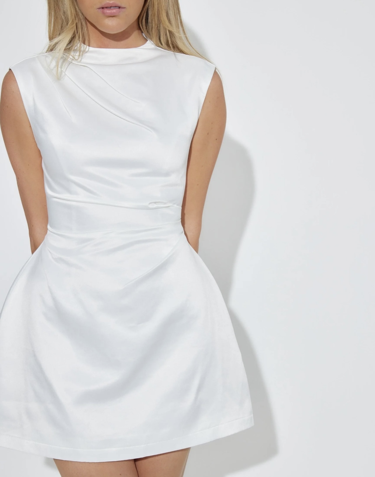 Odd Muse London - White Satin Mini Dress image indicator(2)