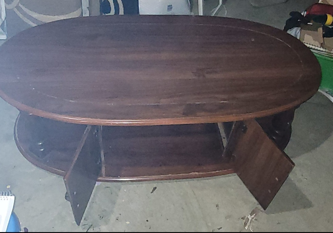 Oval Coffee Table with Storage