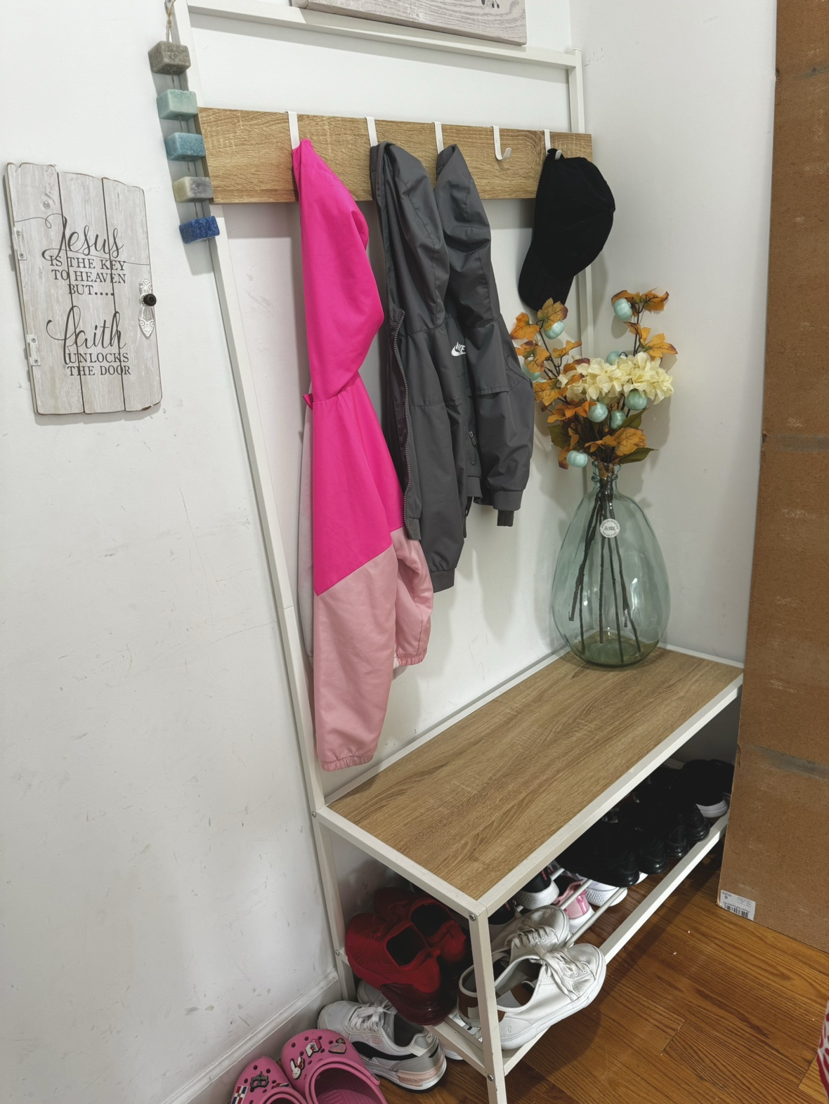 Coat Rack with Bench and Shoe Storage - photo 3