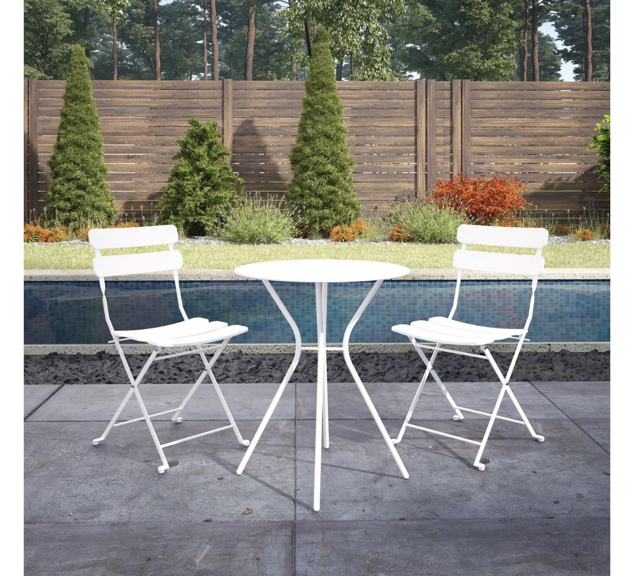 COSCO Outdoor Living, 3 Piece Bistro Set, White
