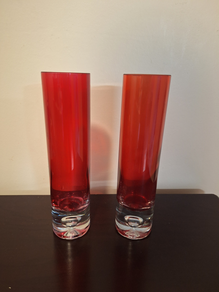 Bouclair Red Glass Vases (Set of 2)
