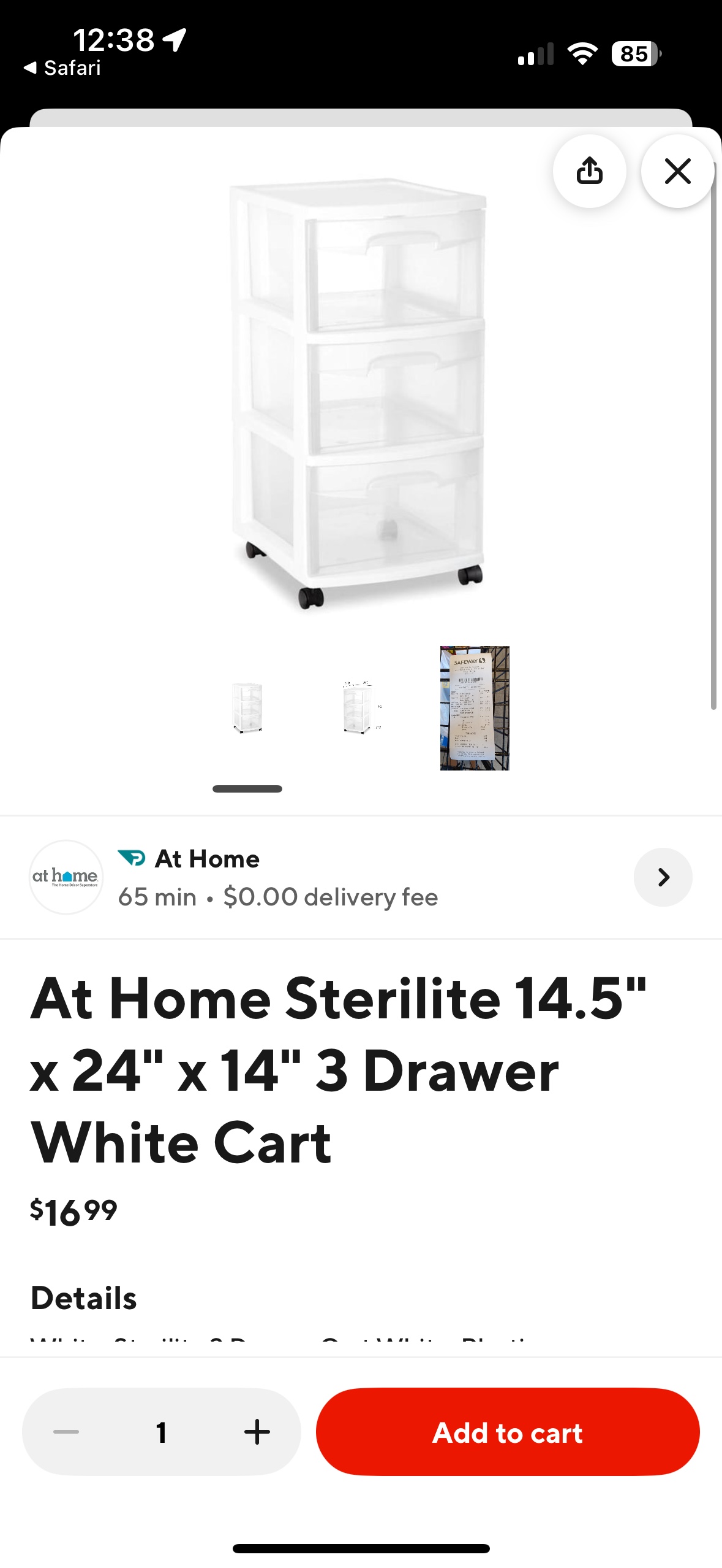 3 drawers cart (wheels can be attached) - photo 4