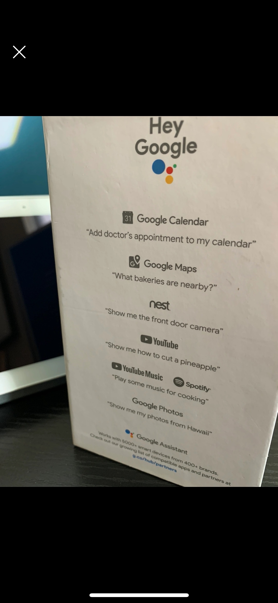 *LIKE NEW*Google Nest Hub Smart Display-Chalk image indicator(9)