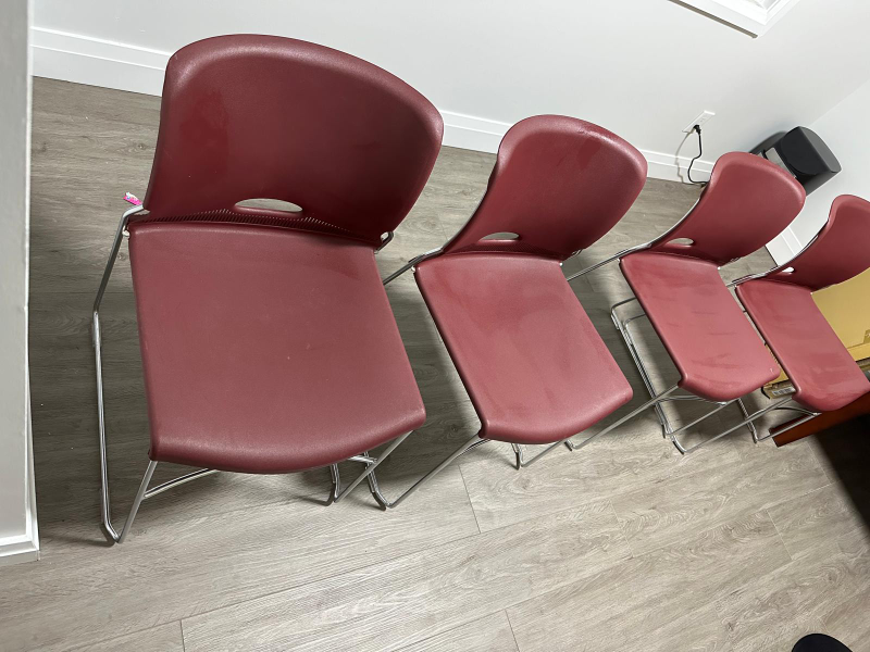 Set of 4 Burgundy Chairs thumbnail