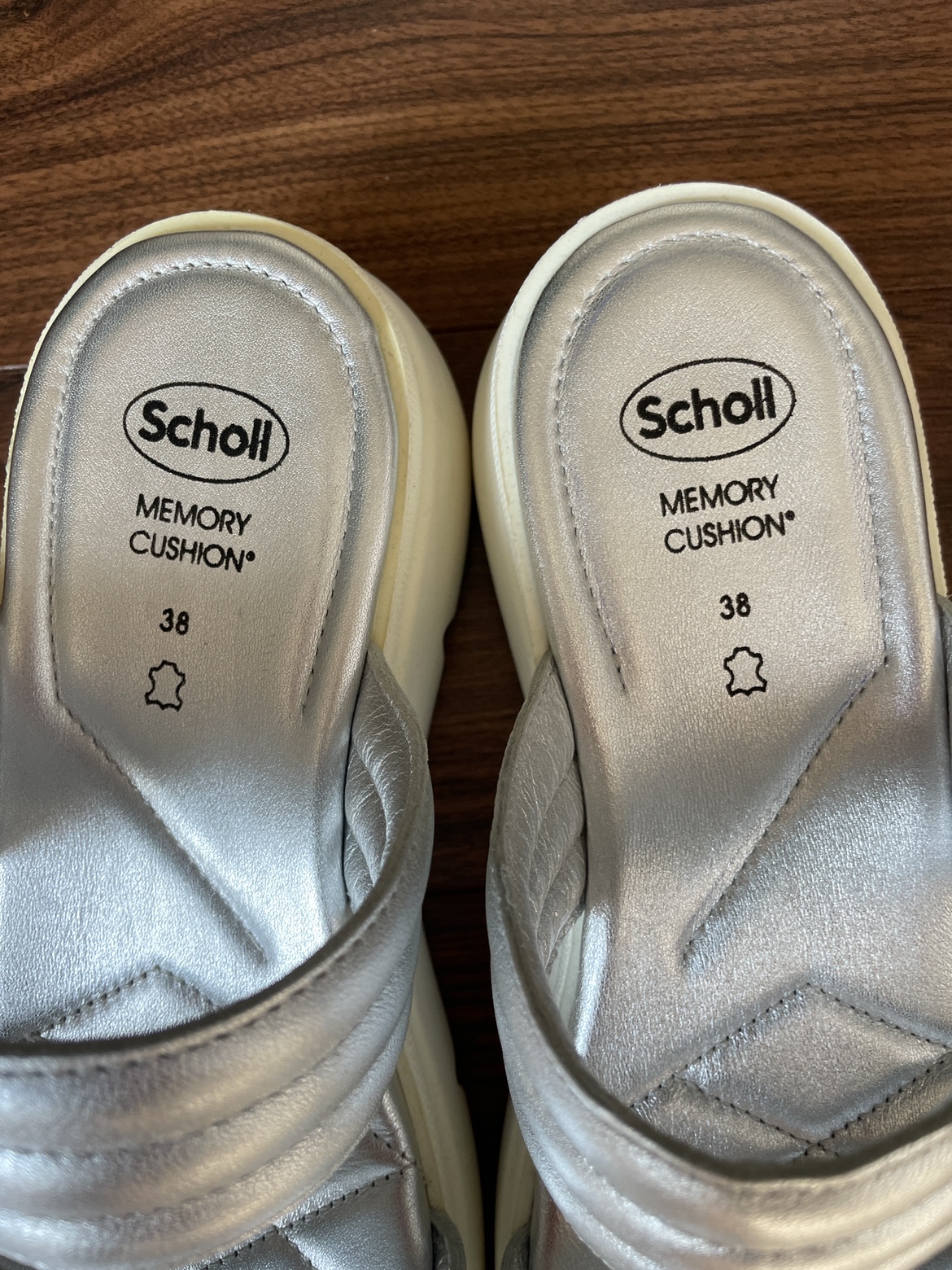 Dr Scholl silver platform slides image indicator(3)