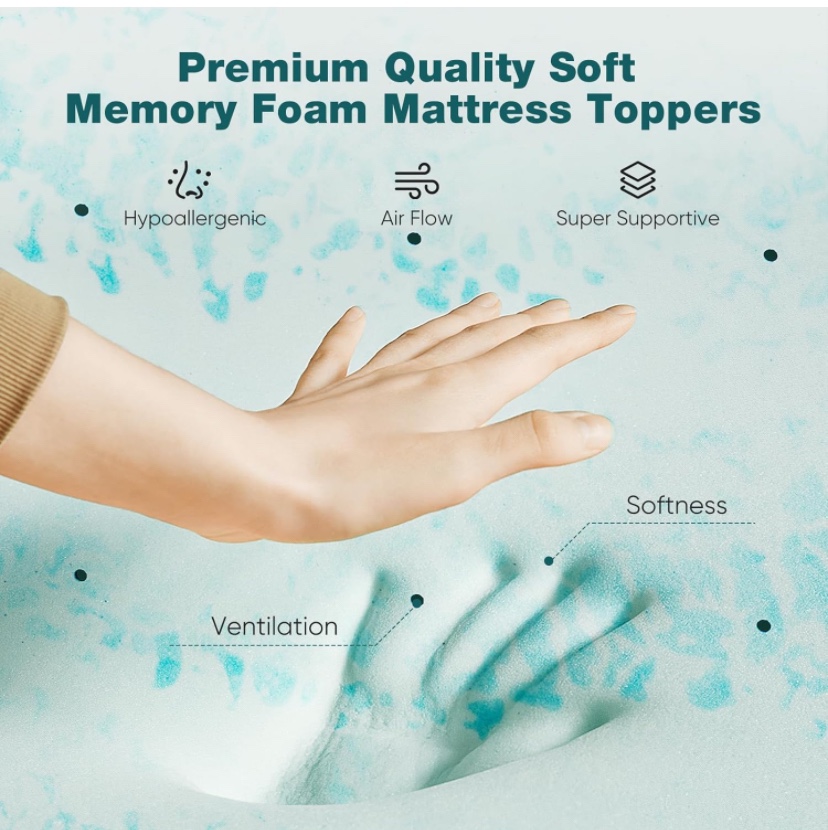 SMUG Memory Foam Mattress Topper, 3 Inch - Full Size - photo 3
