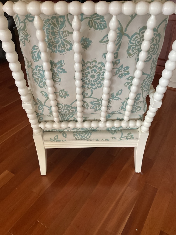 White Accent Chair with Floral Upholstery - photo 3