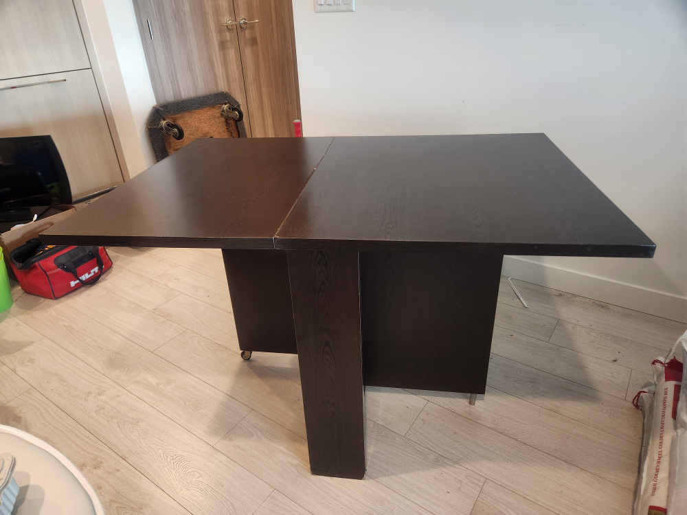 Durable Foldable Table, dark brown thumbnail