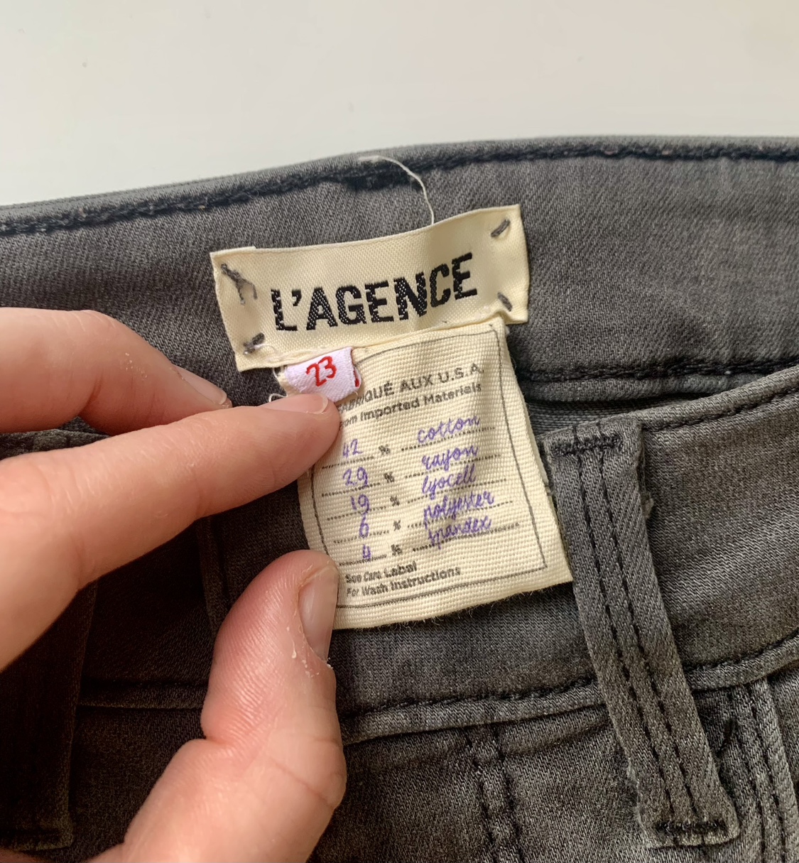 L'AGENCE Grey Distressed Jeans - 23 thumbnail