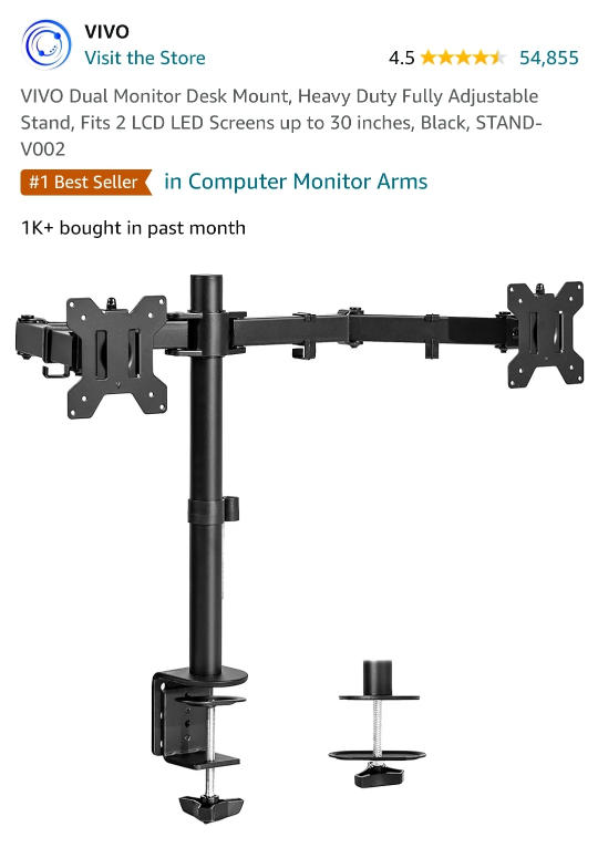 Dual monitor desk mount image indicator(2)
