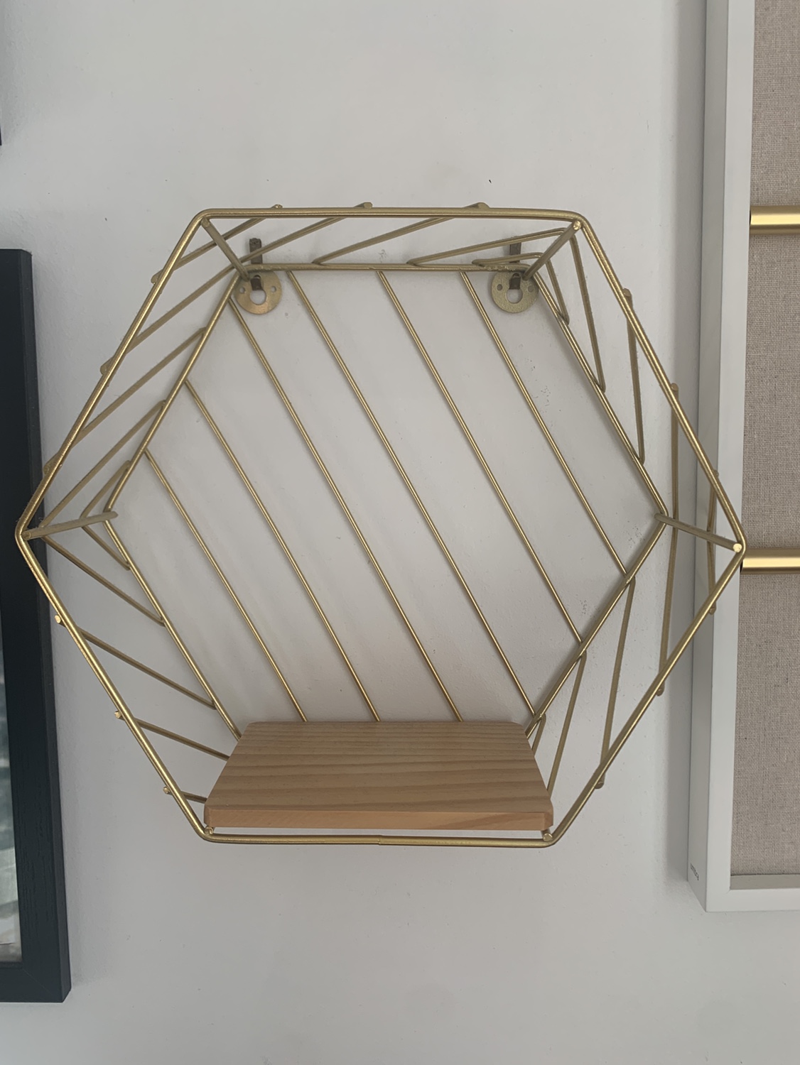 Gold Hexagon Wall Shelf