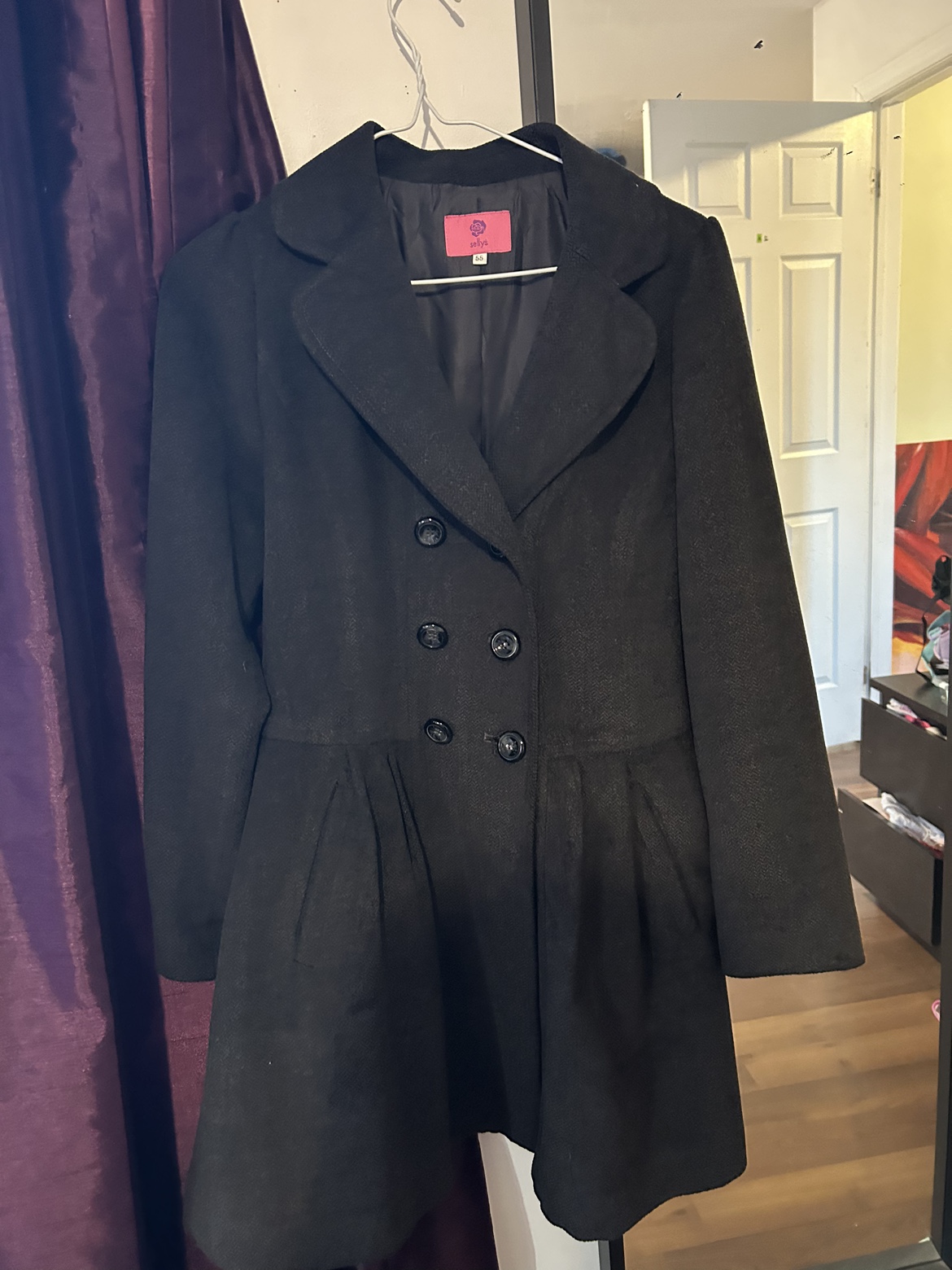 Black Double-Breasted Coat