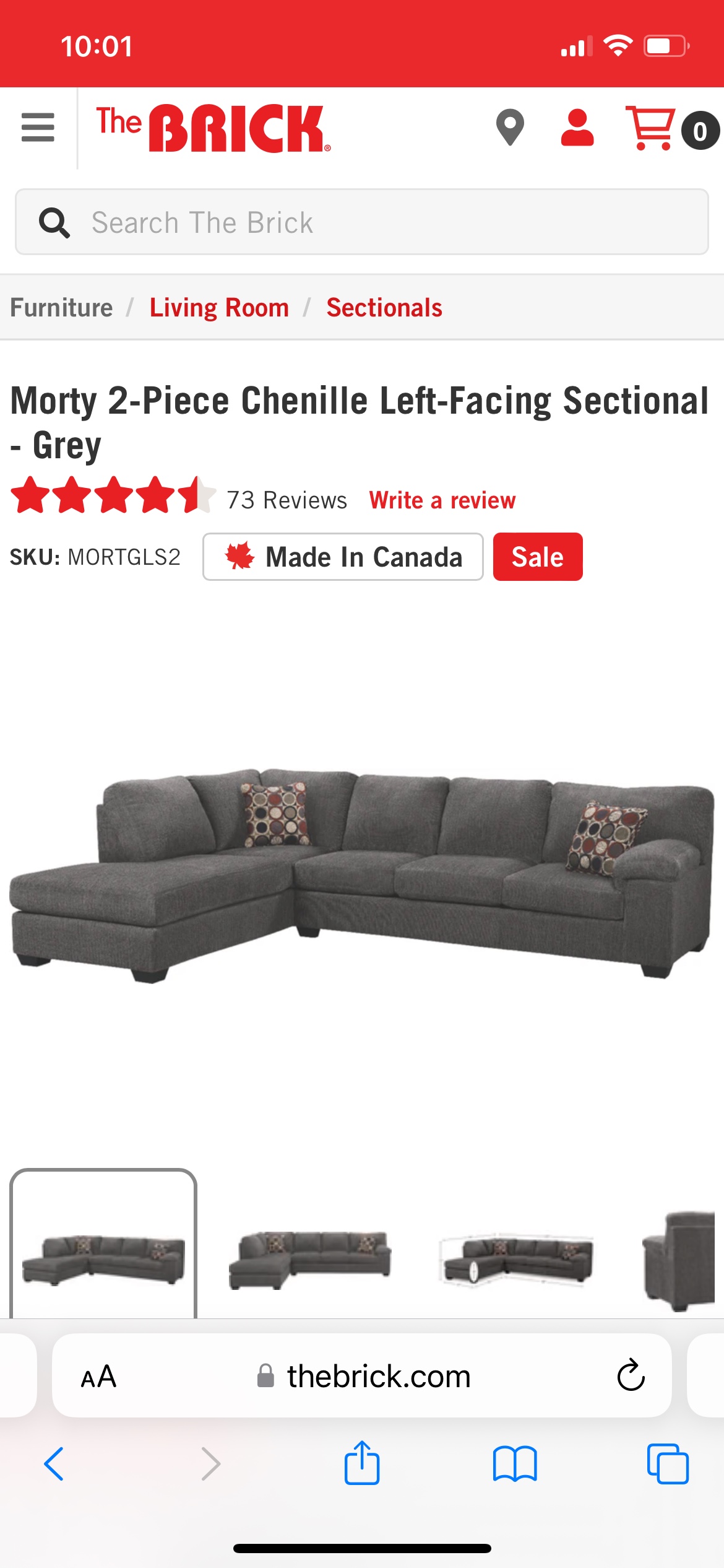 Moving sale: Mint condition 2-Piece Left-Facing Sectional - Grey