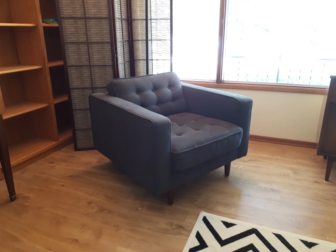 Deep Blue Danish Style Armchair Couch - photo 4