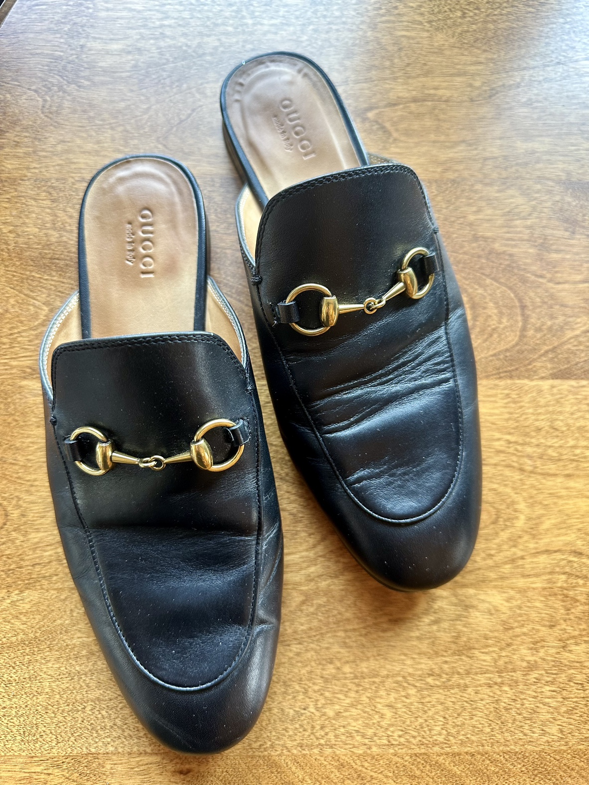 Authentic Gucci Black Princetown Slides