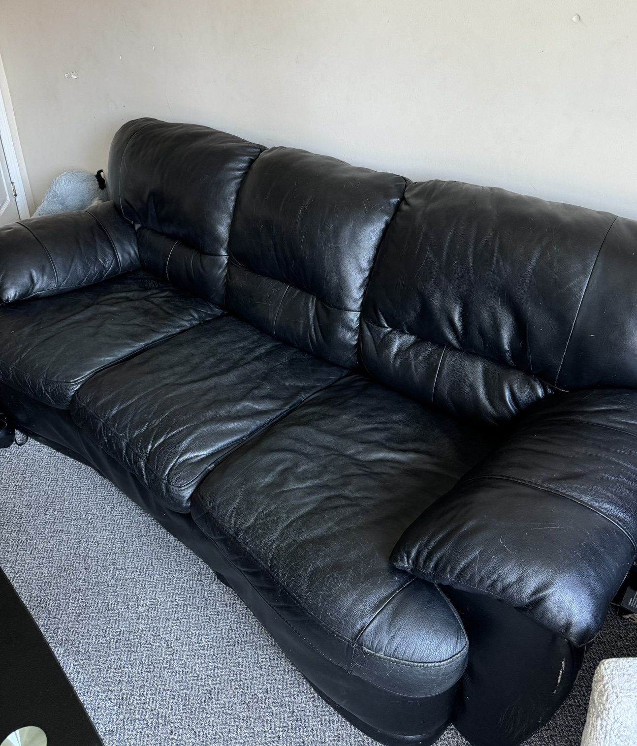 Black leather couch