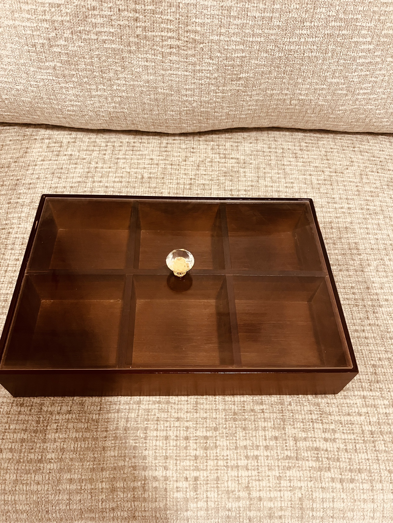 Wood Divided Storage Box with Lid