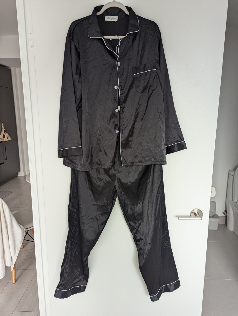 Black Satin Pajama Set thumbnail