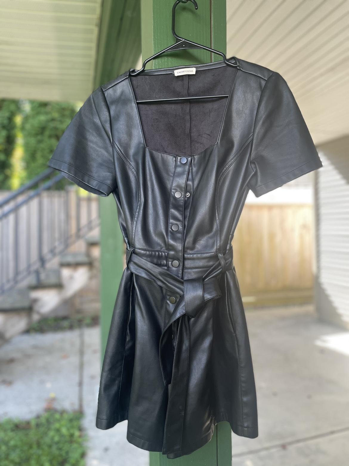 Black Faux Leather short