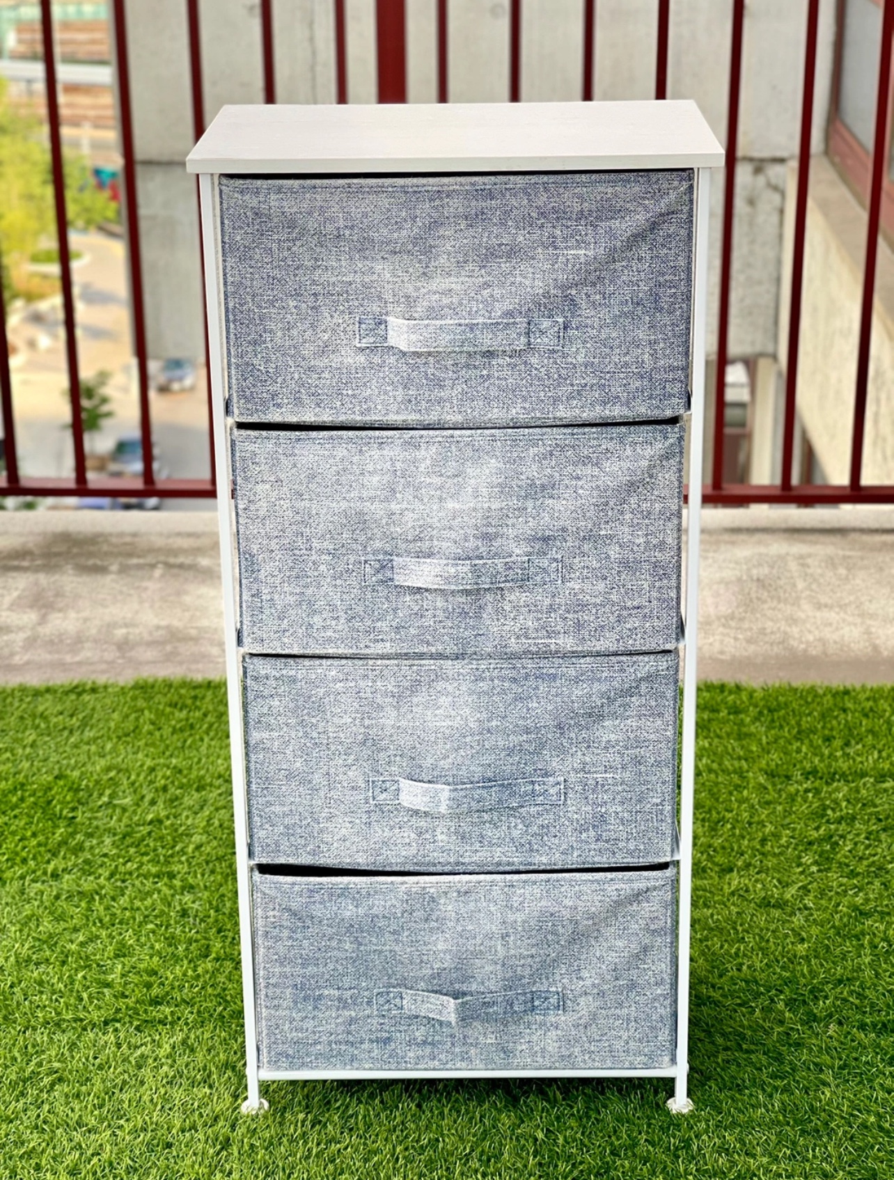 Storage Tower Stand with 2 Removable Fabric Drawers