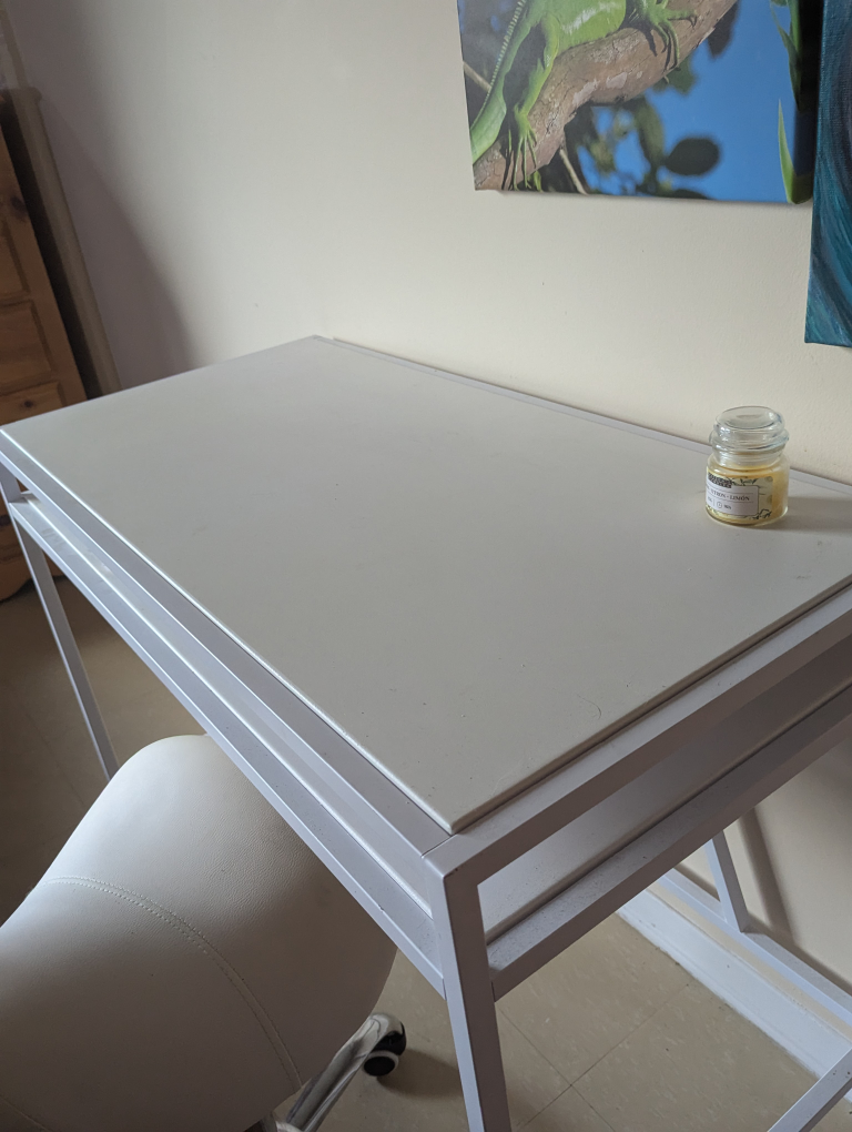 Desk or table & (sold separately) white adjustable Saddle Chair - photo 4