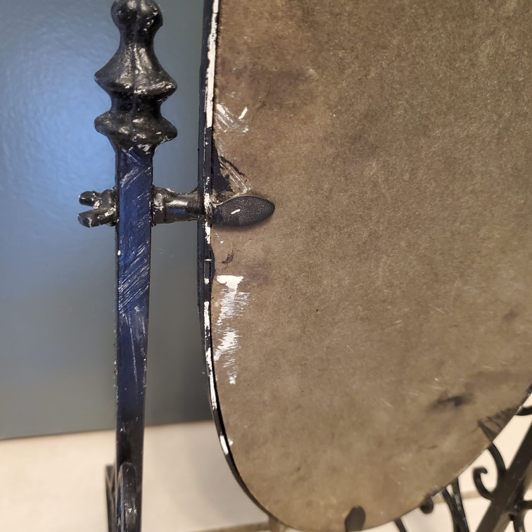 Small painted metal table top mirror image indicator(8)