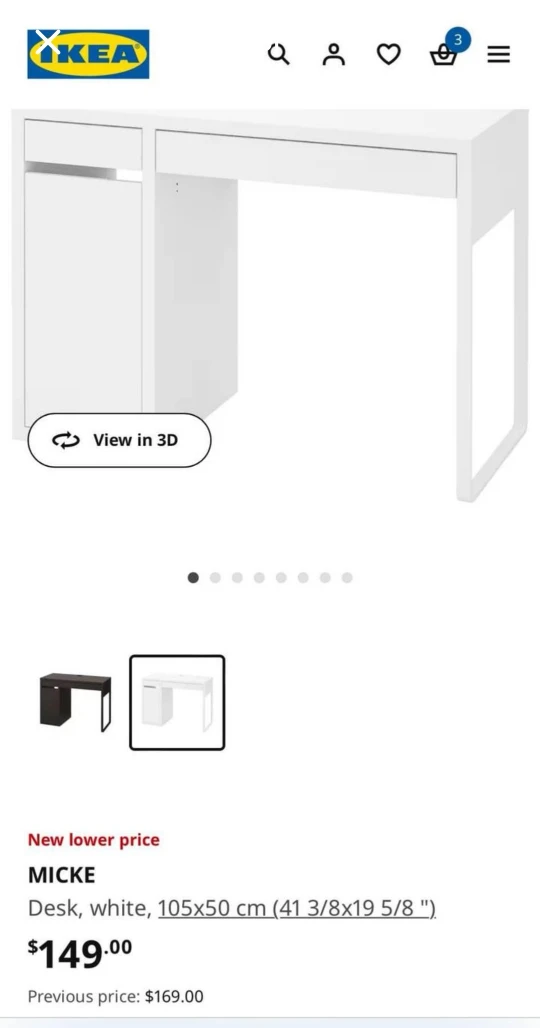 IKEA MICKE White Desk  with chair - photo 4