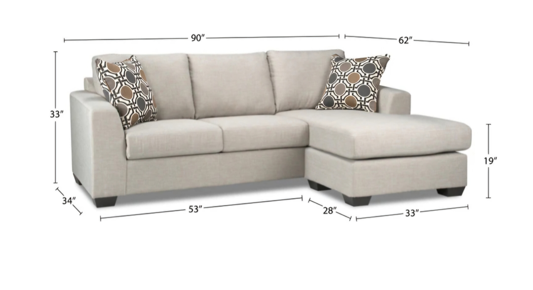 couch, sectional reversible