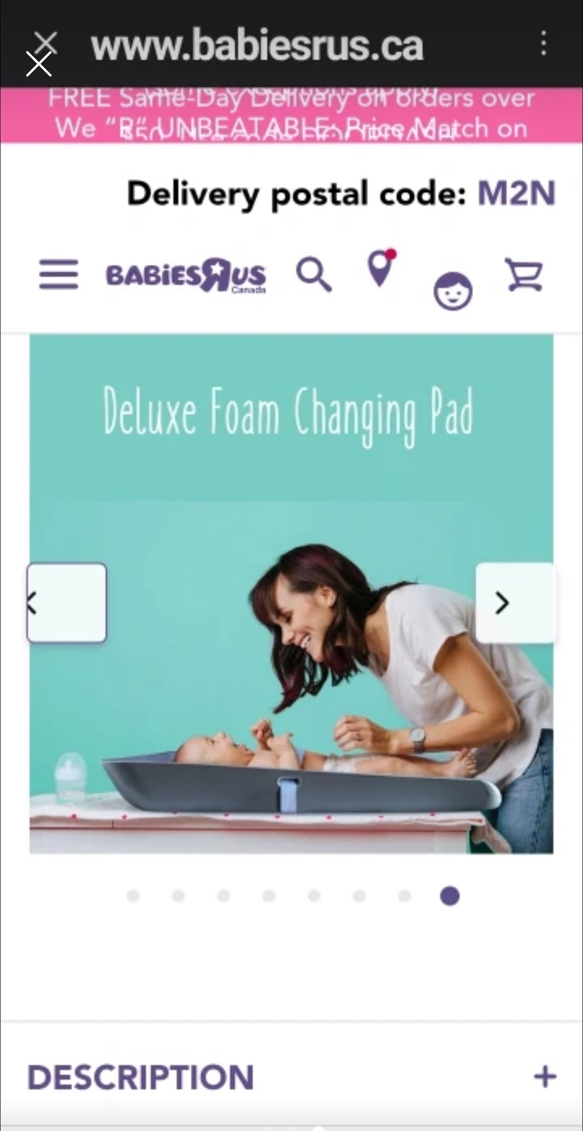 Baby's R Us Deluxe Foam Changing Pad thumbnail